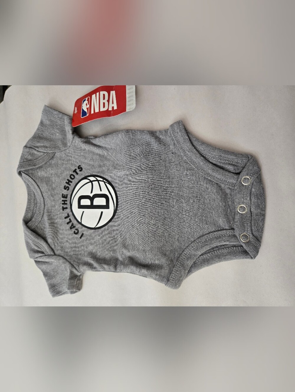 Nwt NBA Brooklyn Nets Baby Bodysuit Newborn Gray  One Piece